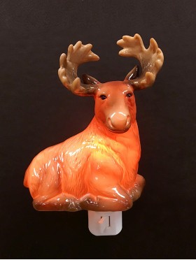 Porcelain Moose Night Light with Gift Box